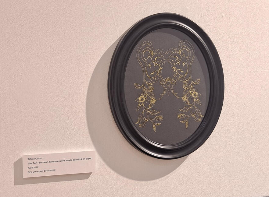 The Tell-Tale Heart (Gold on Black), Silkscreen print, acrylic-based ink on paper