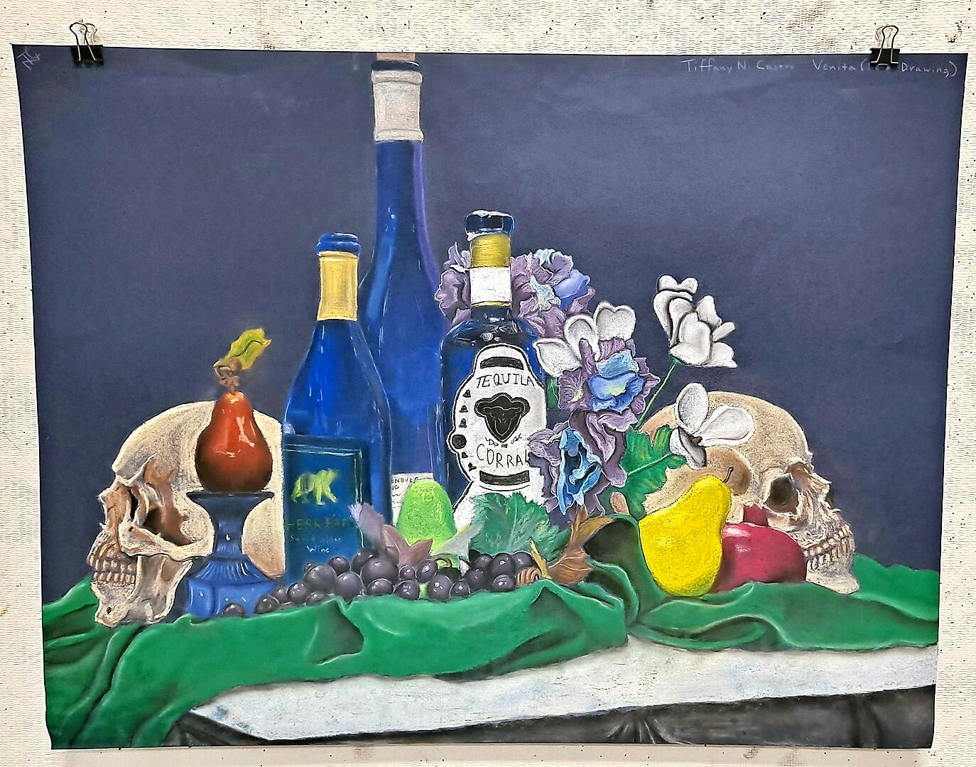 Vanita (Still-life), pastel on paper